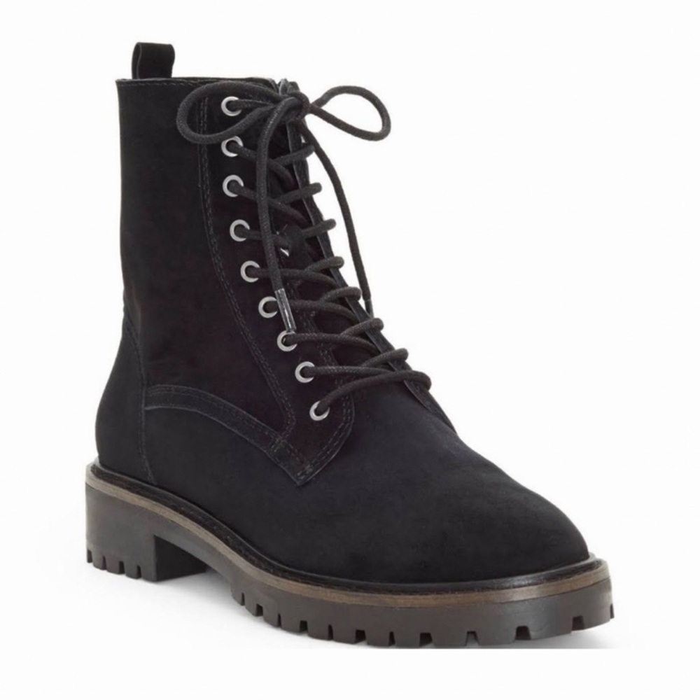 Lucky Brand Idara Suede Leather Boot Moto Style Lace-up